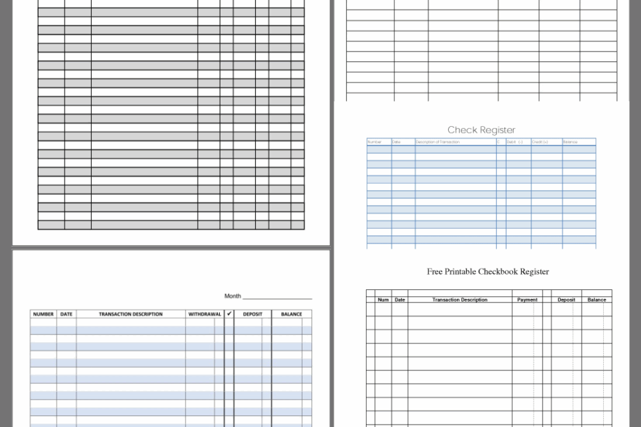 10 Best Free Printable Check Register Printablee