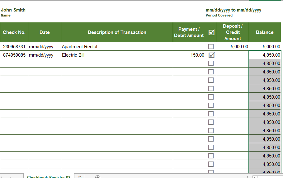 17 Printable Check Register Template Download FREE PDF Templates Art