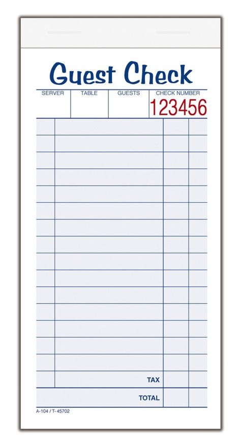 2 Part Carbon Guest Check Book White Canary Craft Images Junior Year 