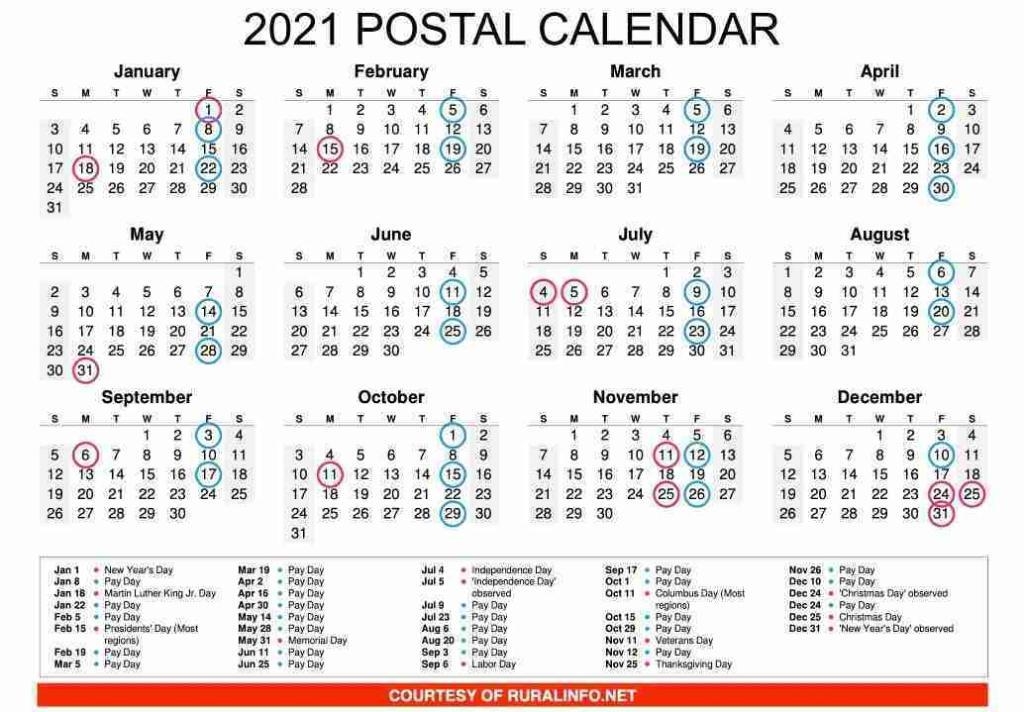 2024 Printable Postal Payroll Calender 2025 CALENDAR PRINTABLE