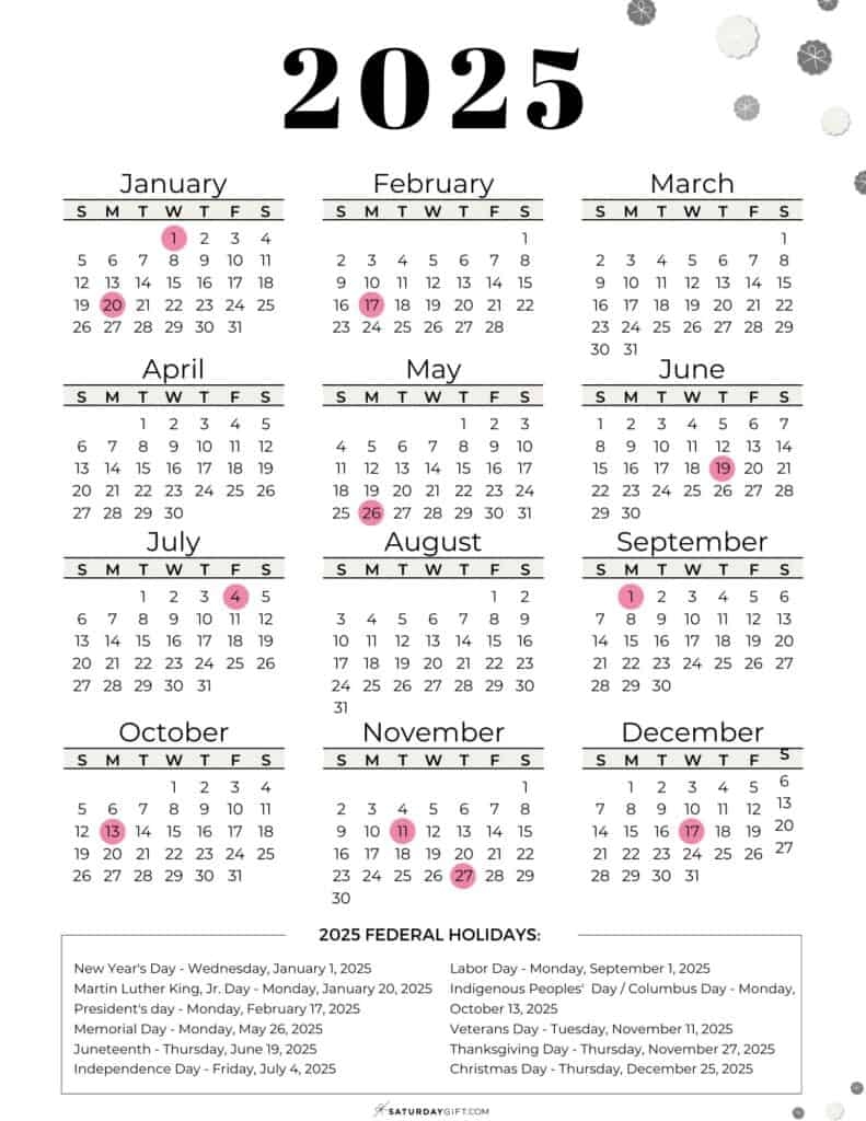 2025 Federal Payroll Calendar Printable Toby N Cleary