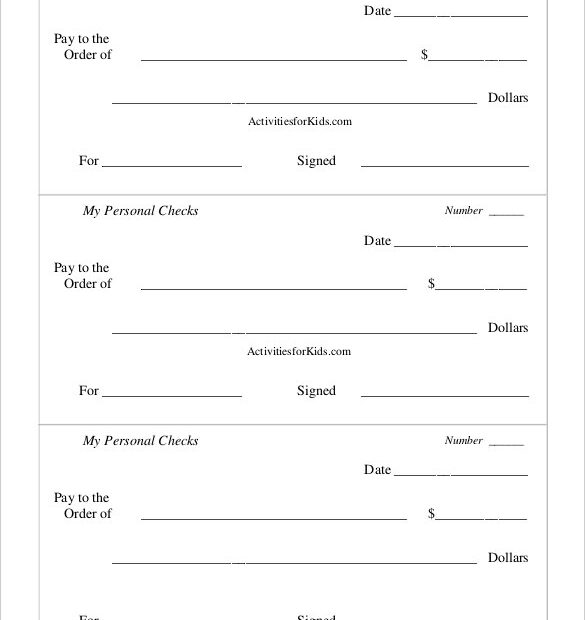 25 PRINTABLE SAMPLE BLANK CHECKS SamplePrintable2