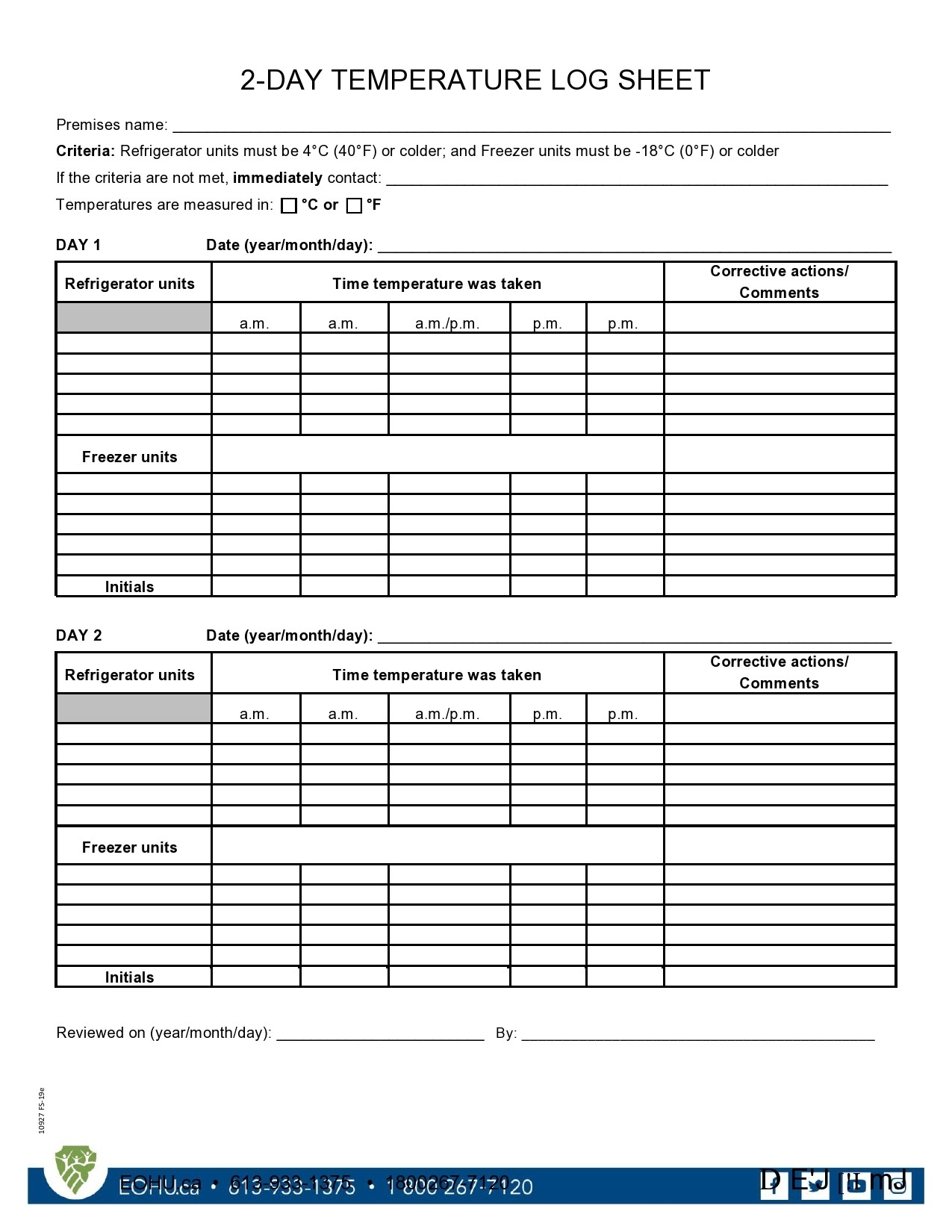 40 Printable Temperature Log Sheets Word Excel PDF 51 OFF
