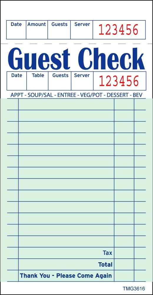 6 Best Printable Guest Checks For Restaurants Artofit