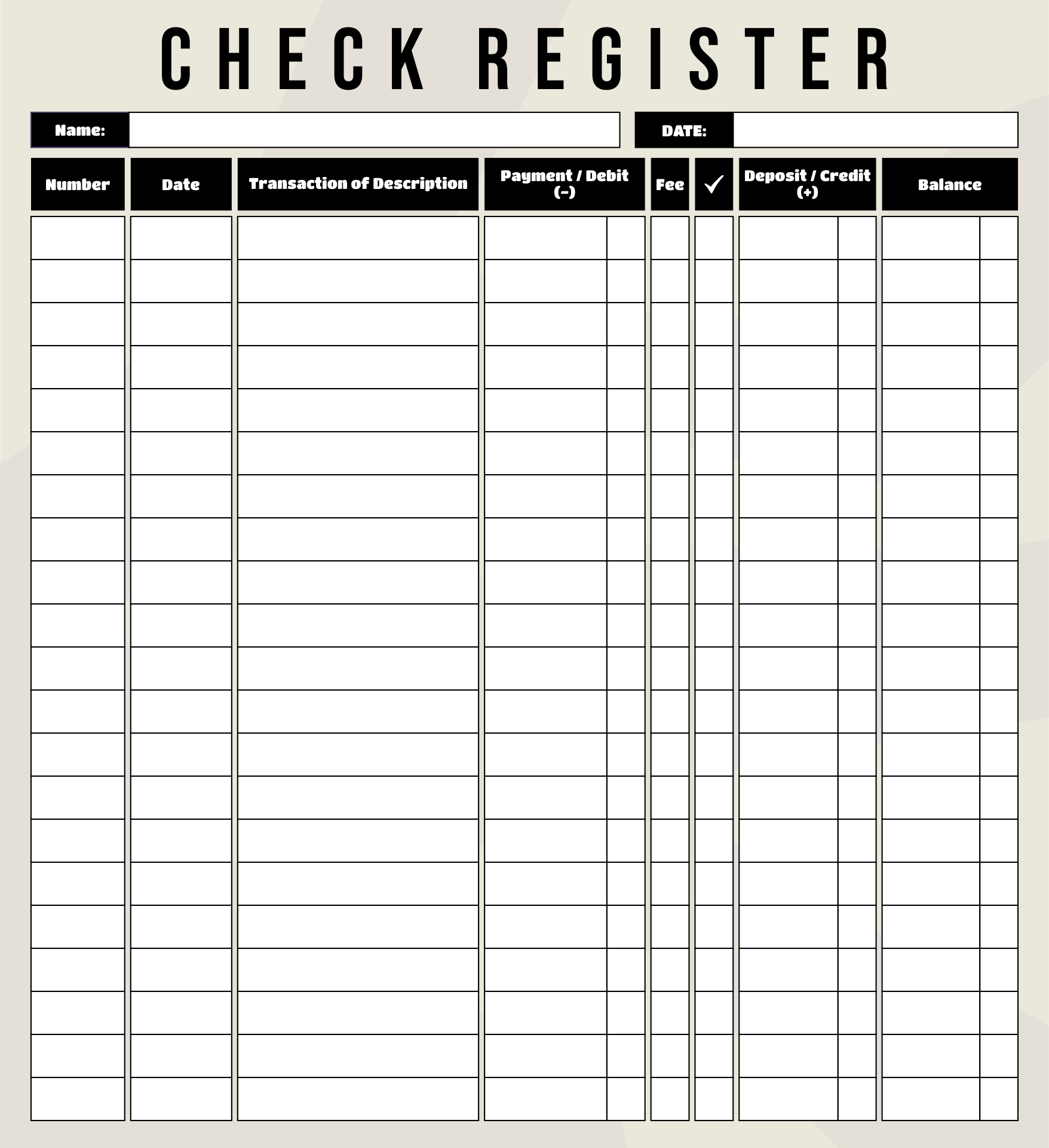 8 Best Images Of Printable Check Register Double Sided Free Printable 