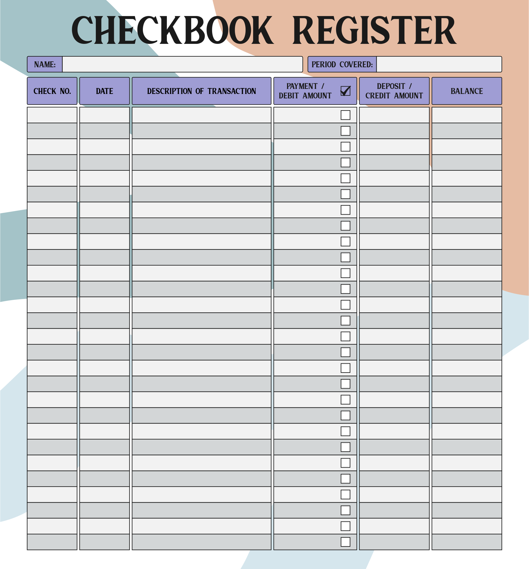 8 Best Printable Check Register Double Sided For Free At Printablee
