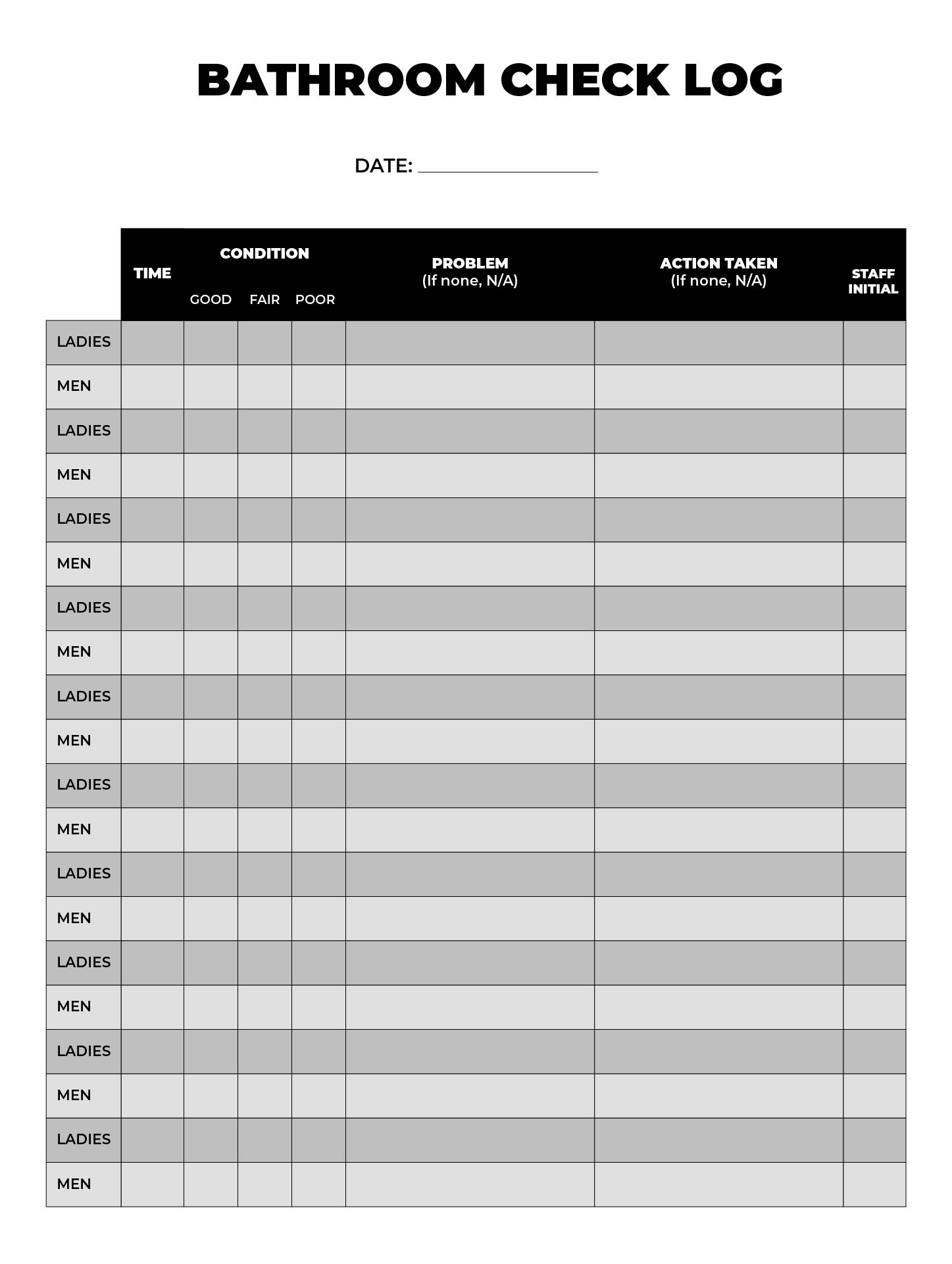 Bathroom Schedule 10 Free PDF Printables Printablee