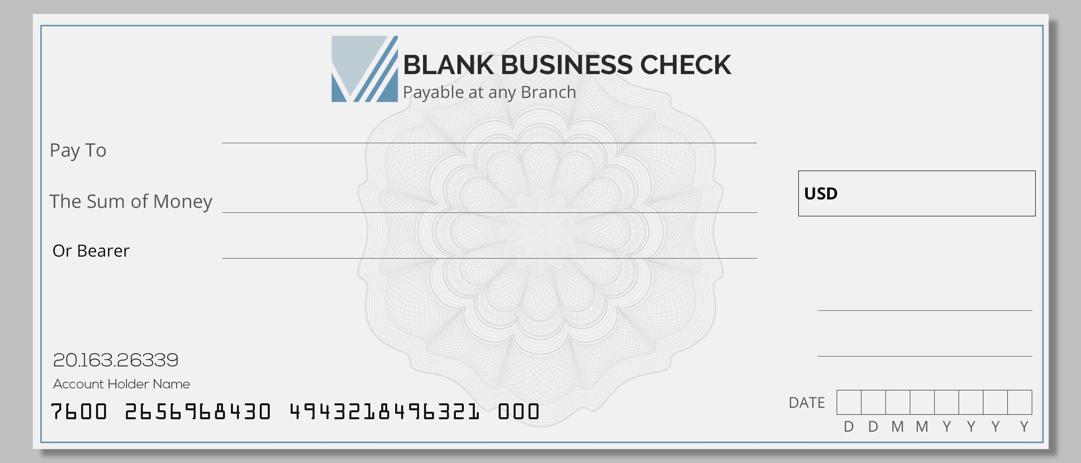 Blank Business Check Template PARAHYENA