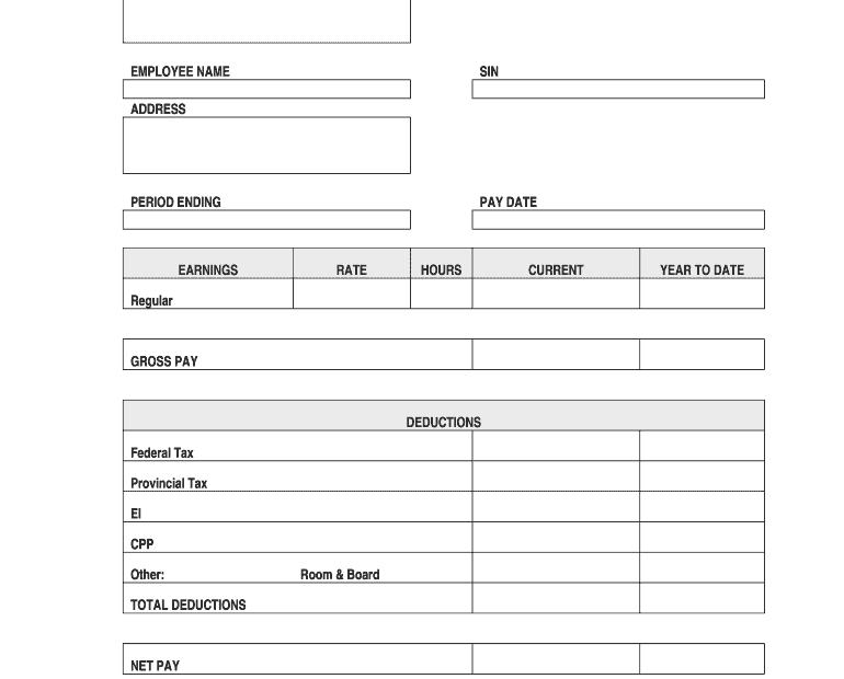 Blank Check Stub Template Printable Form Templates And Letter