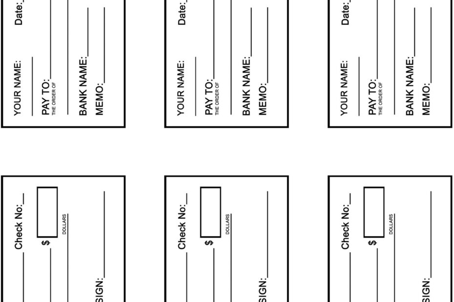 Blank Checks Printable