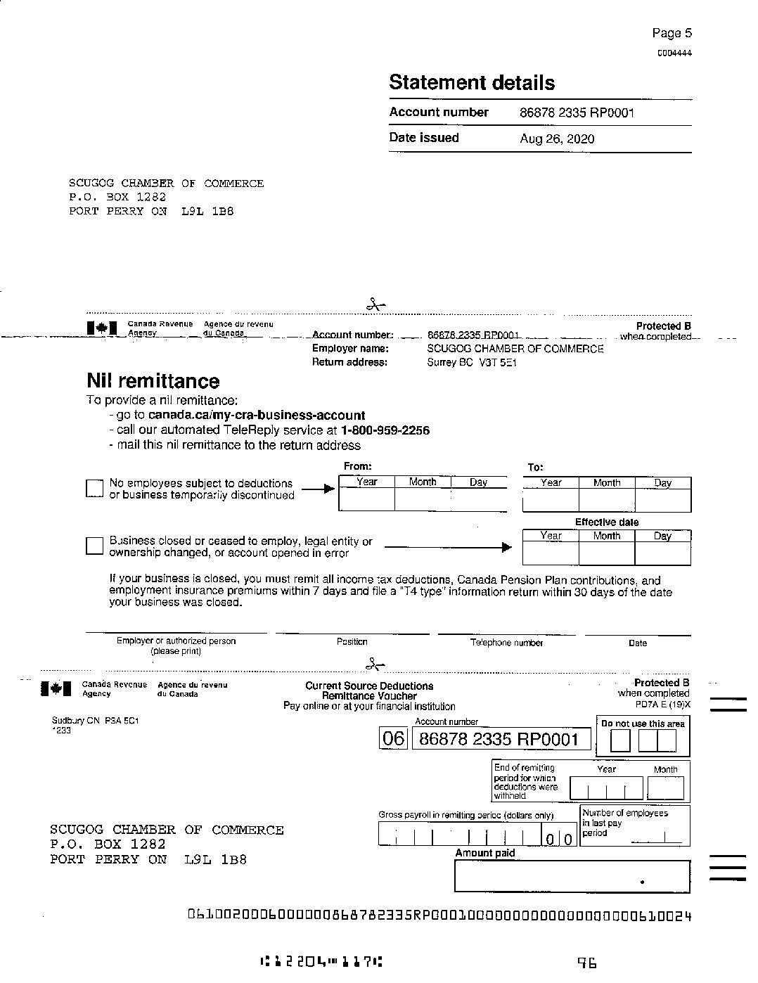 Blank Cra Remittance Voucher Fill Online Printable 59 OFF