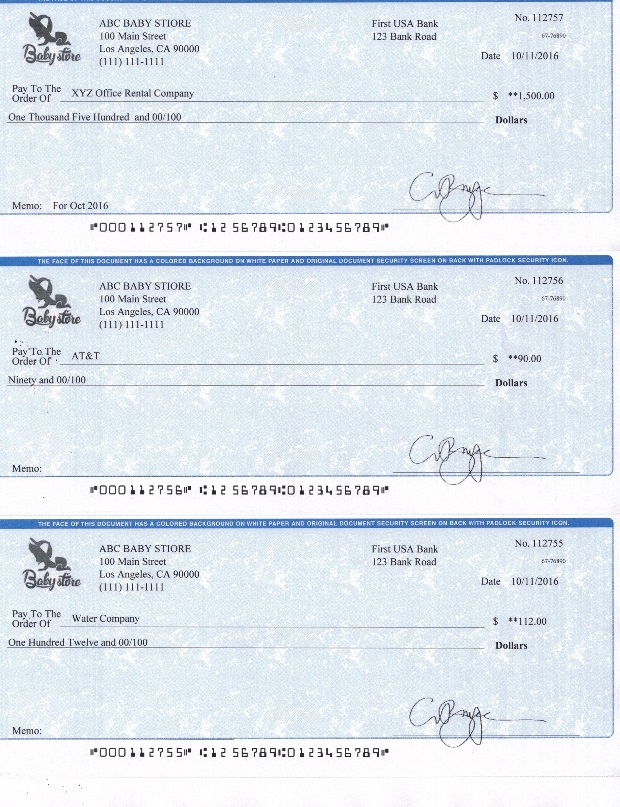 Business Printable Checks