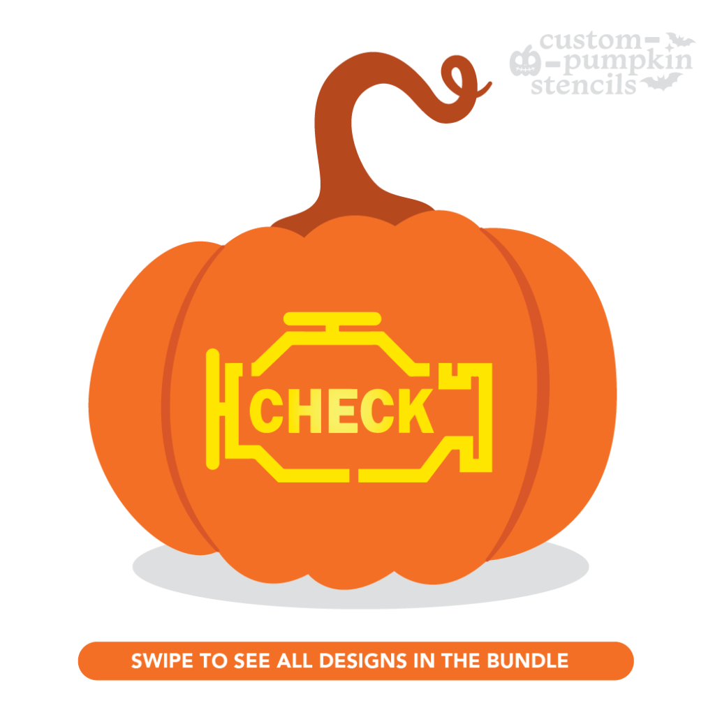 Check Engine Light Pumpkin Carving Stencil