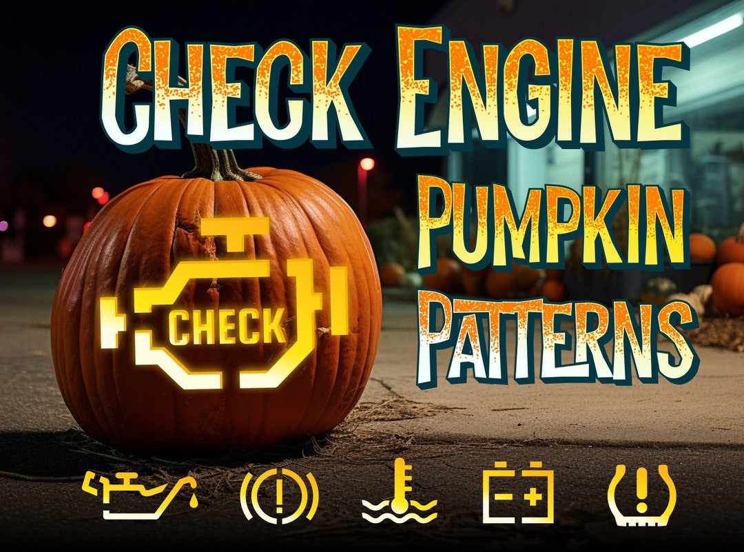 Check Engine Light Pumpkin Stencil Printable