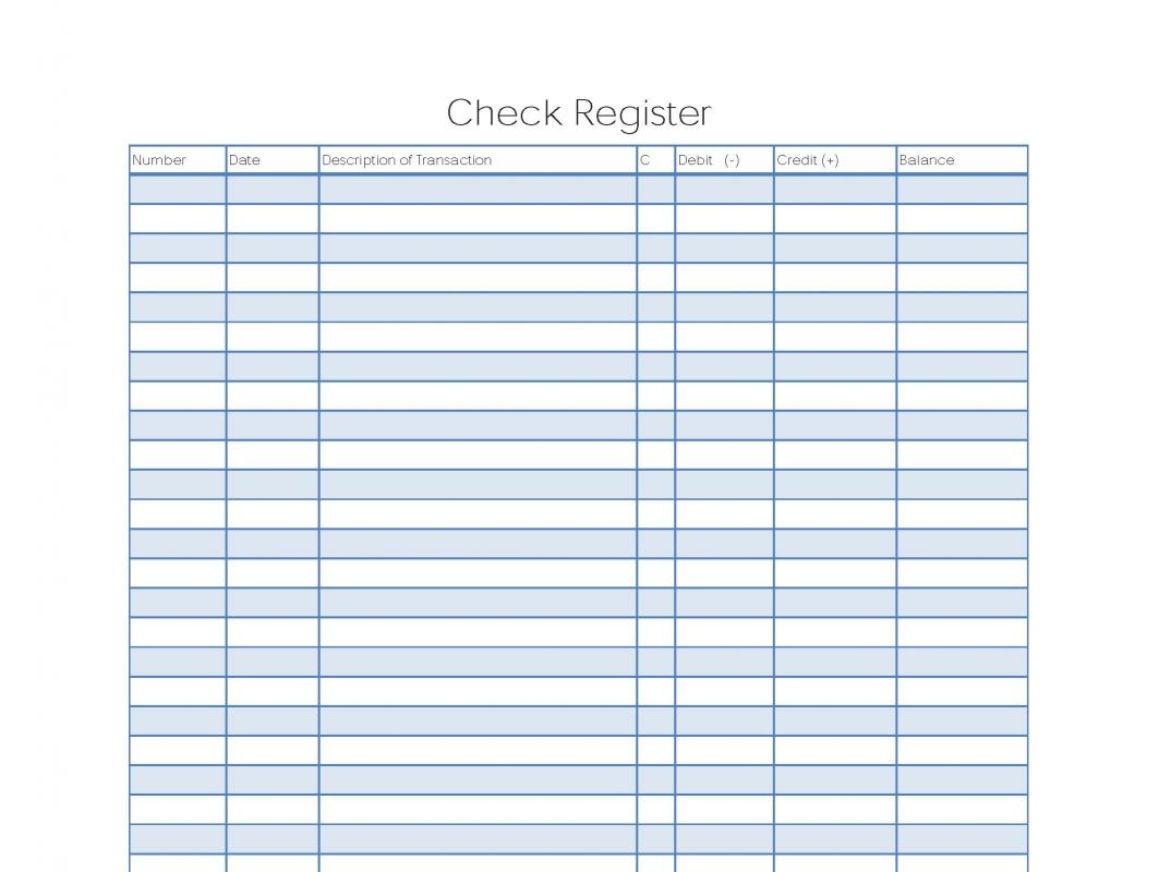 Checkbook Registers Printable