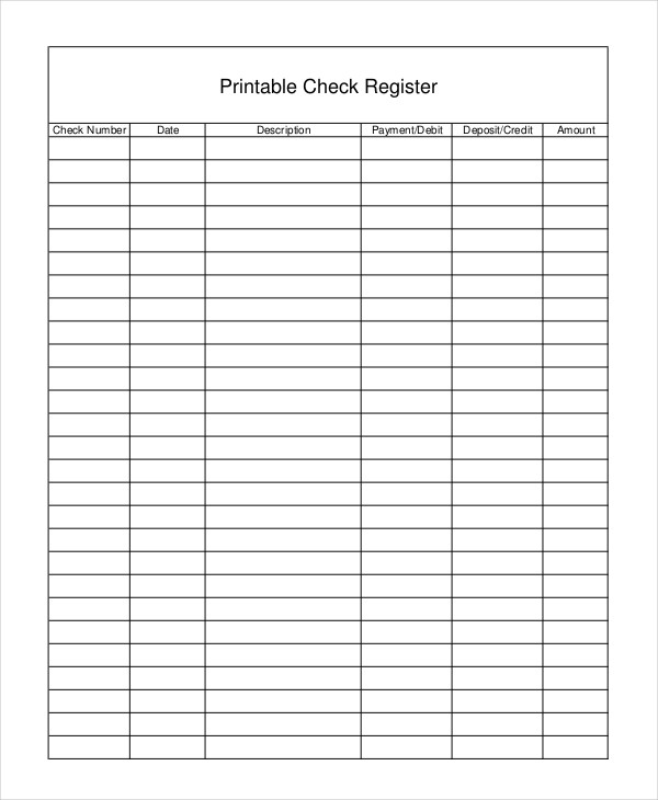 Checking Account Register Printable Free Free Templates Printable