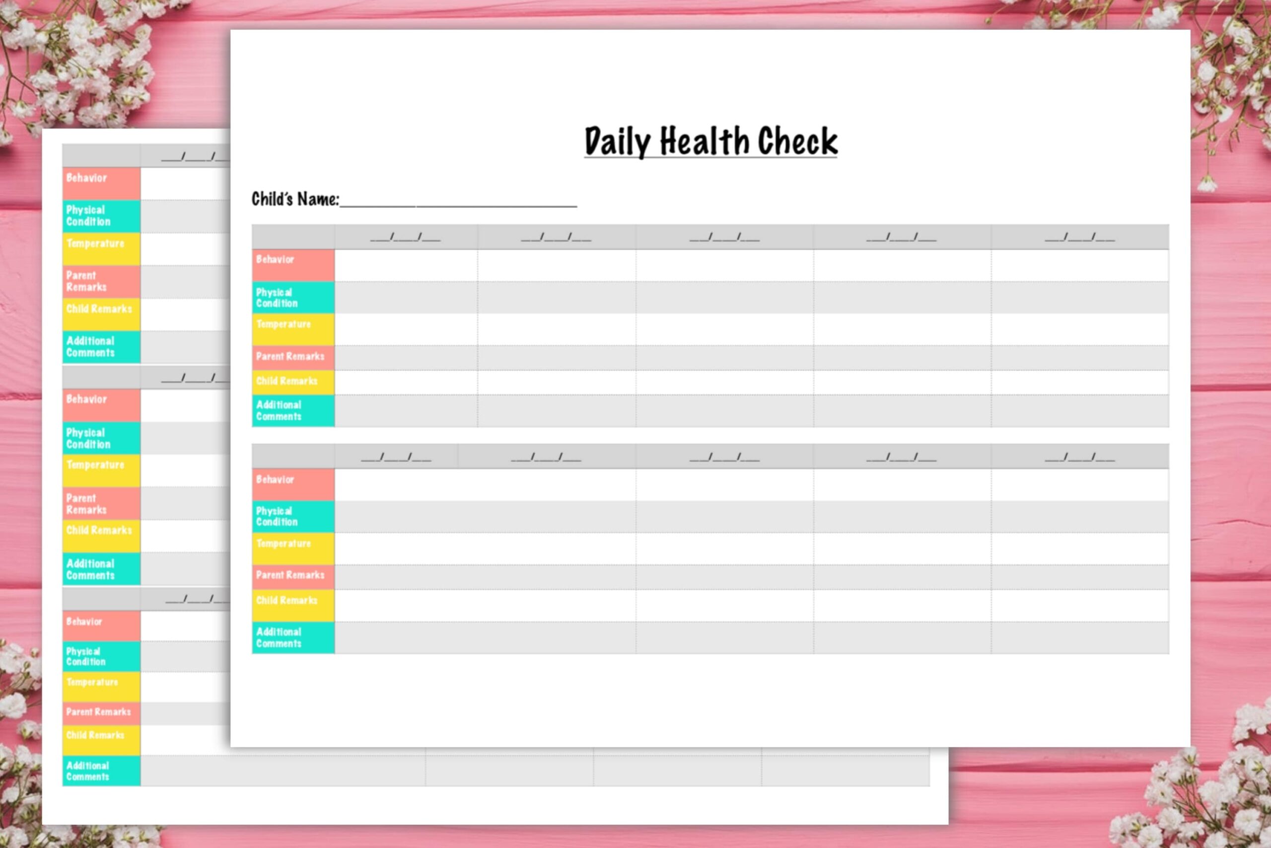 Childcare Health Check Daycare Daily Health Check Form Health Check 