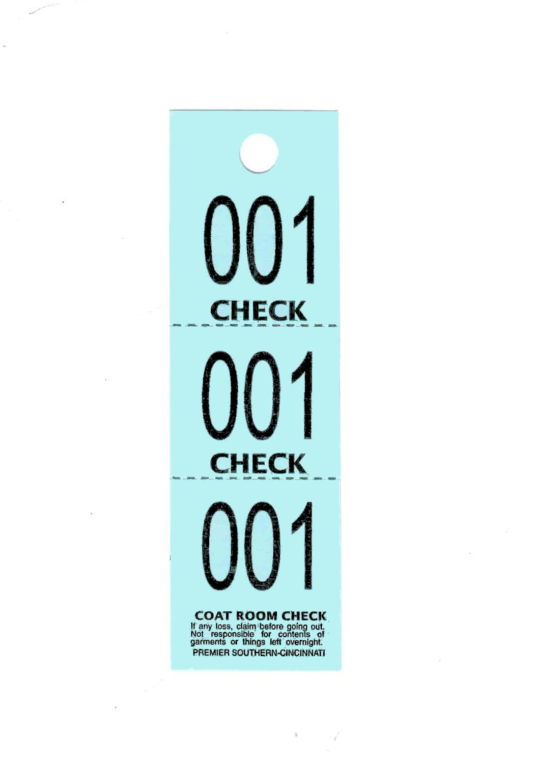 Coat Check Tickets Printable