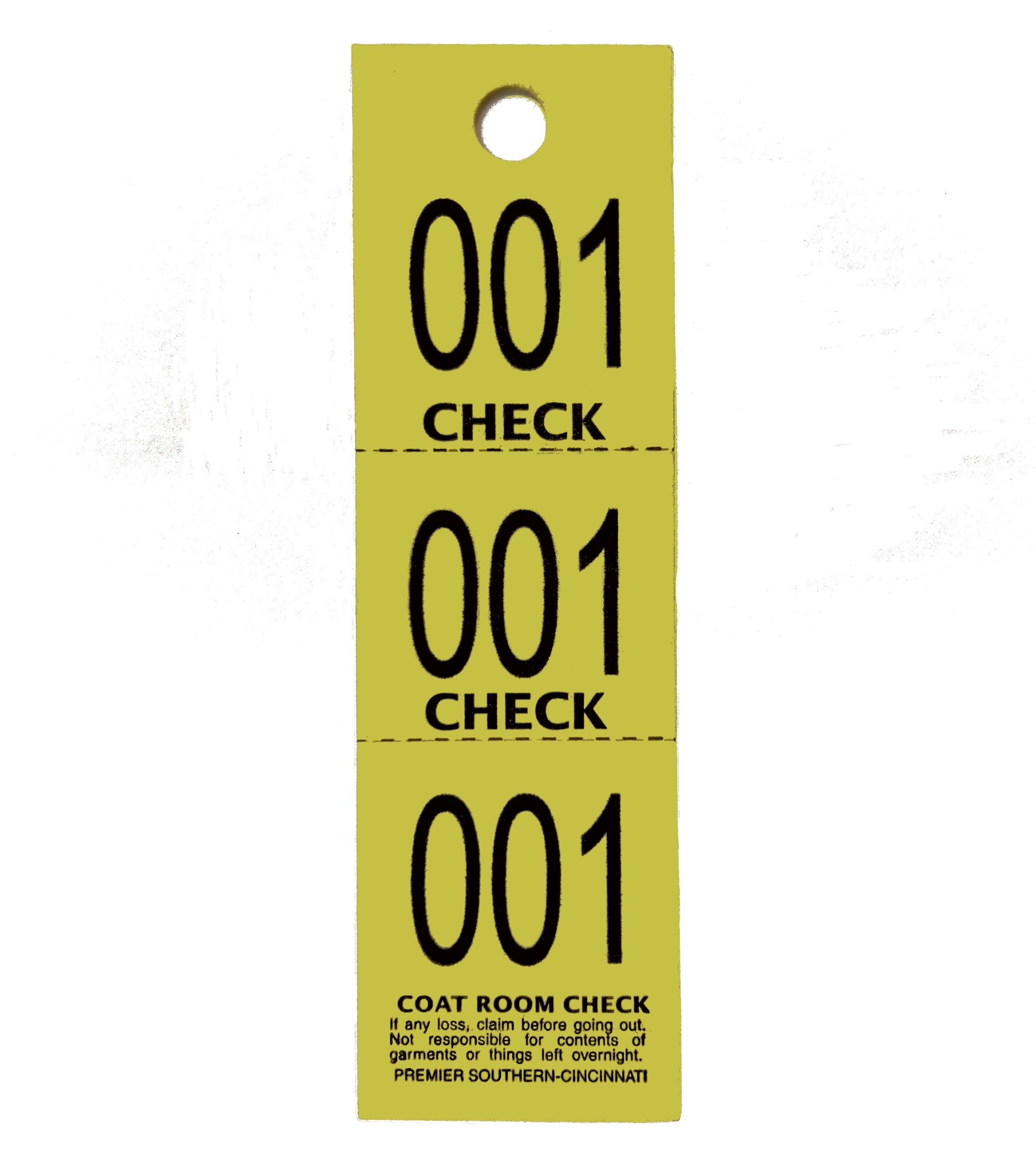 Coat Check Tickets Printable