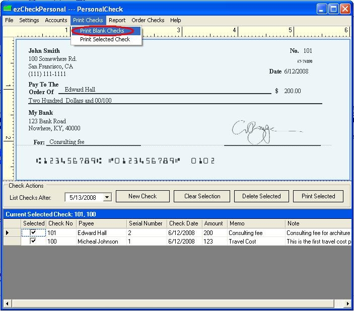 Computer Printable Checks