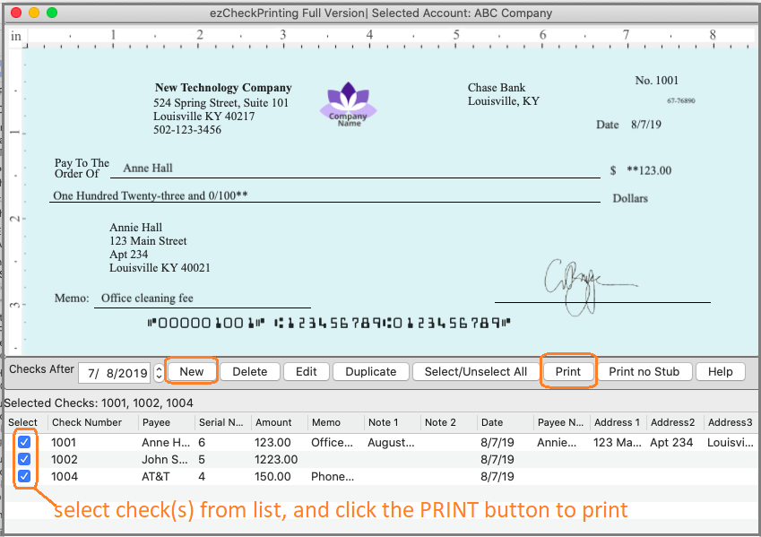 Computer Printable Checks