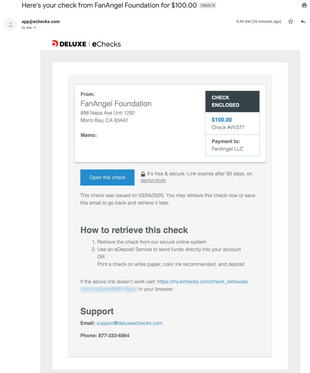 Deluxe Printable Checks FanAngel
