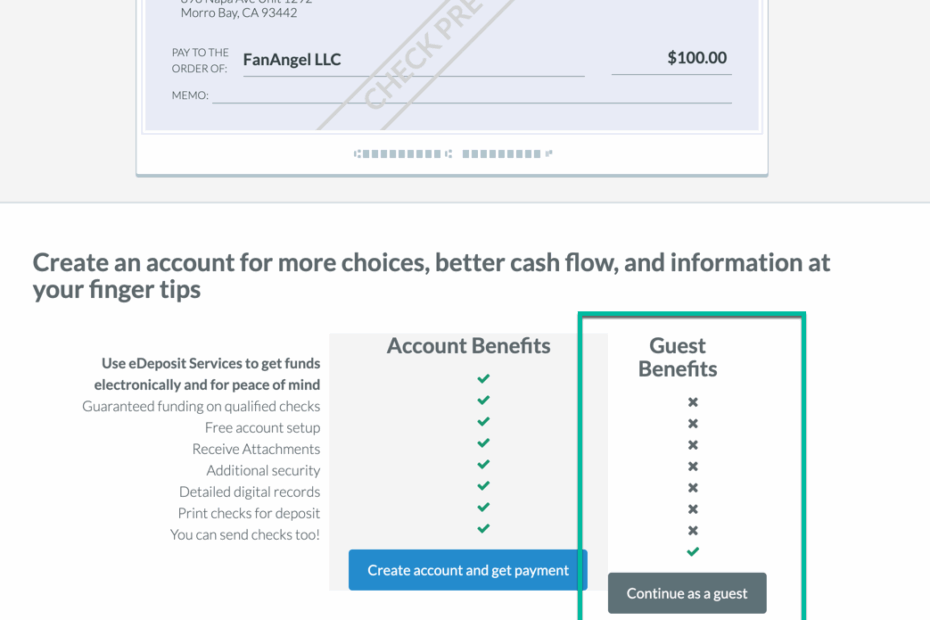 Deluxe Printable Checks FanAngel