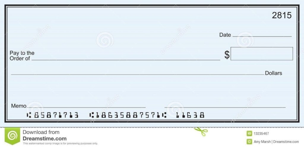 Downloadable Printable Fillable Blank Check Template Printables 