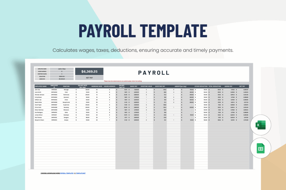 Editable Payroll Templates In Google Sheets To Download