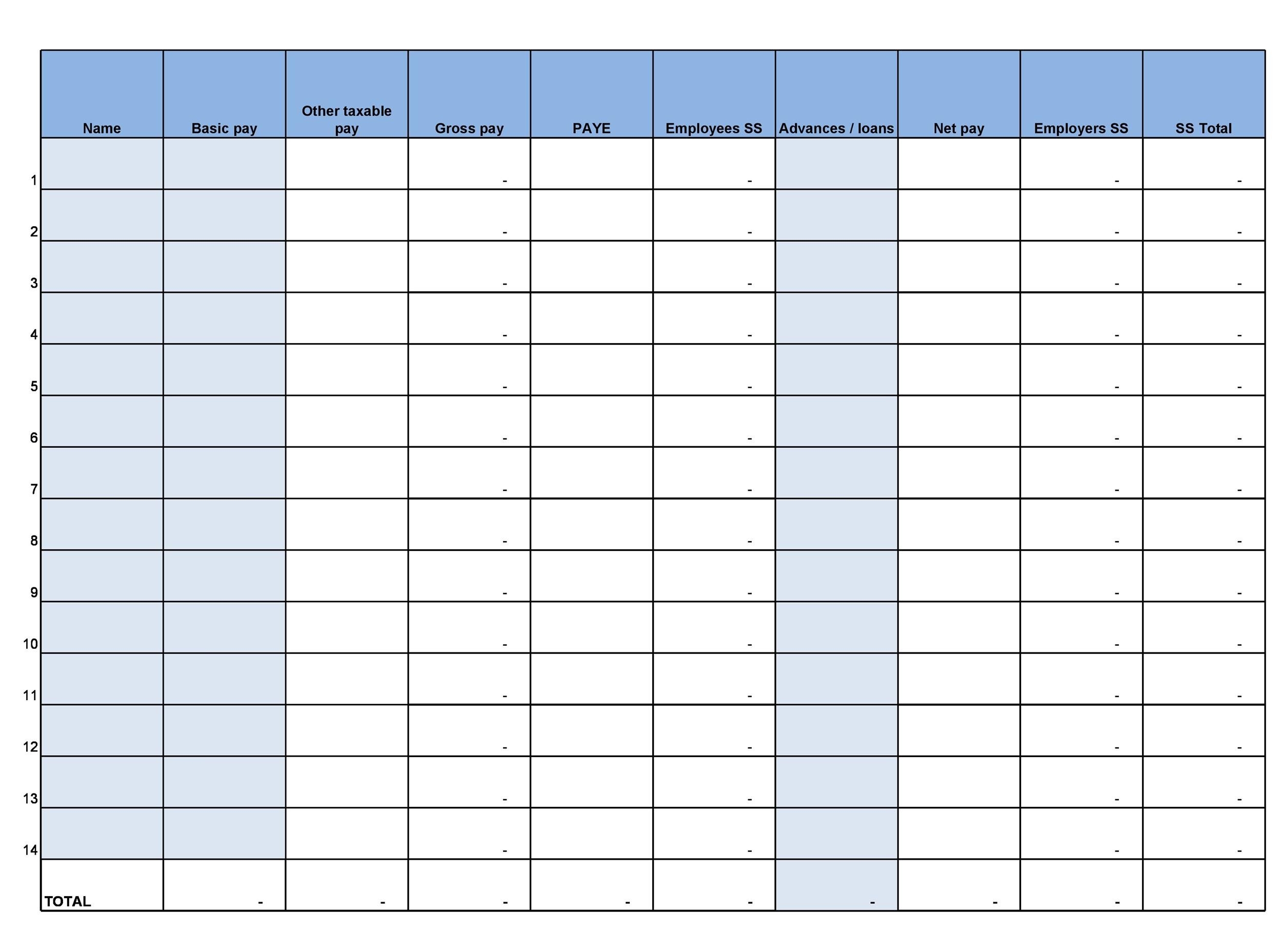 Free 43 Printable Payroll Templates In Pdf Ms Word Excel Riset