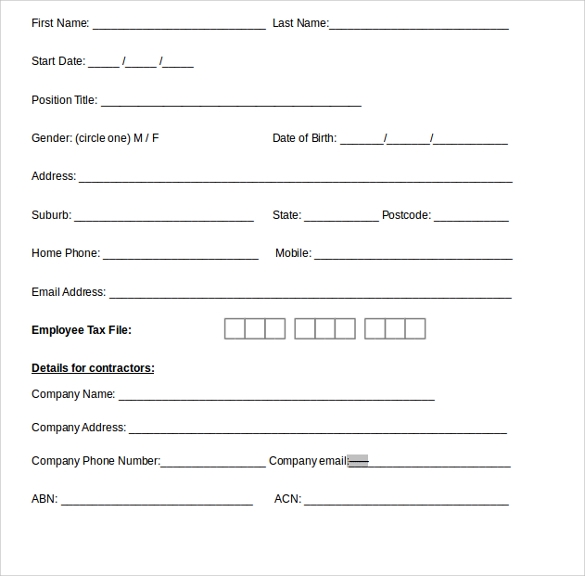 FREE 7 Blank Payroll Form Templates In PDF MS Word