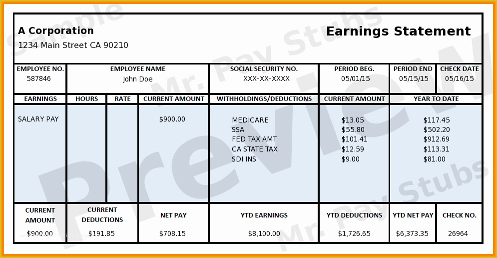 Free Check Stub Maker Template Of 5 Free Printable Paycheck Stub 