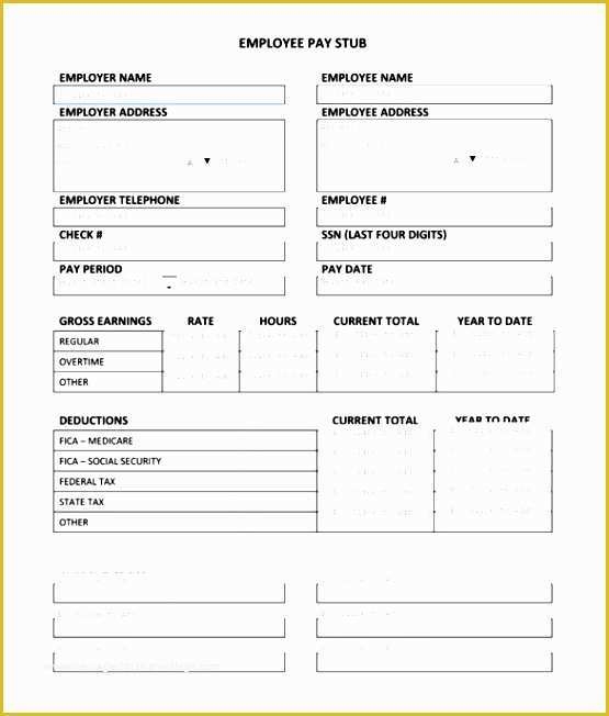 Free Check Stub Template Printables Of 7 Printable Pay Stub Template 