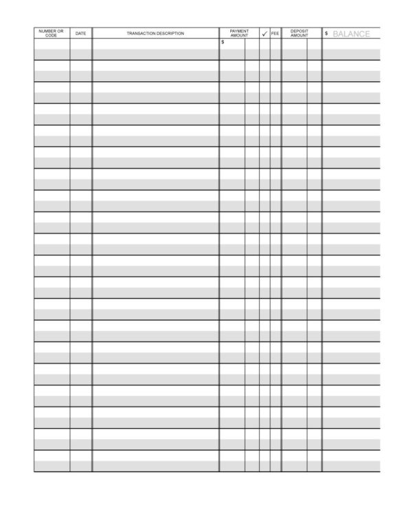 Free Checking Account Spreadsheet In 37 Checkbook Register Templates 