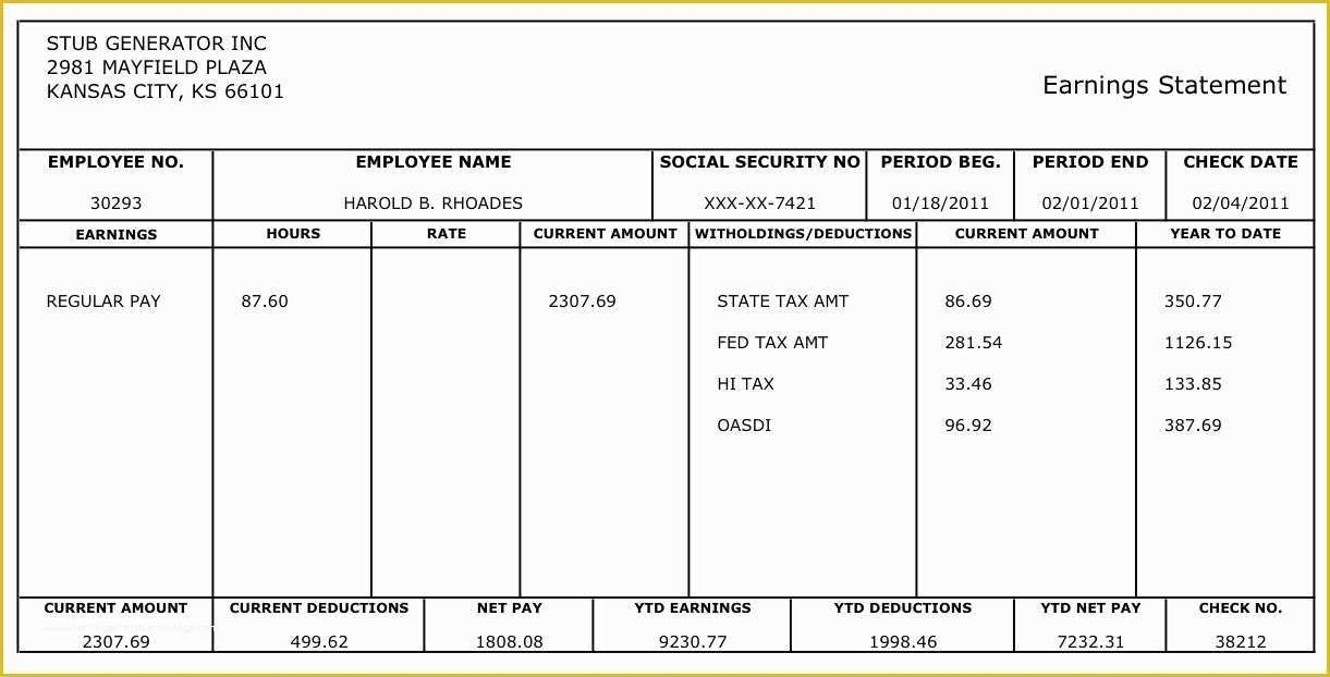 Free Payroll Checks Templates Of 6 Payroll Check Template Free Paycheck 