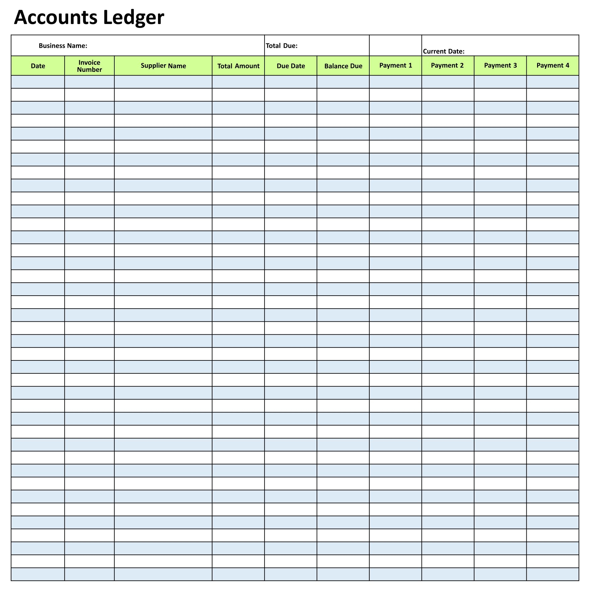 Free Printable Accounting Ledger Sheets
