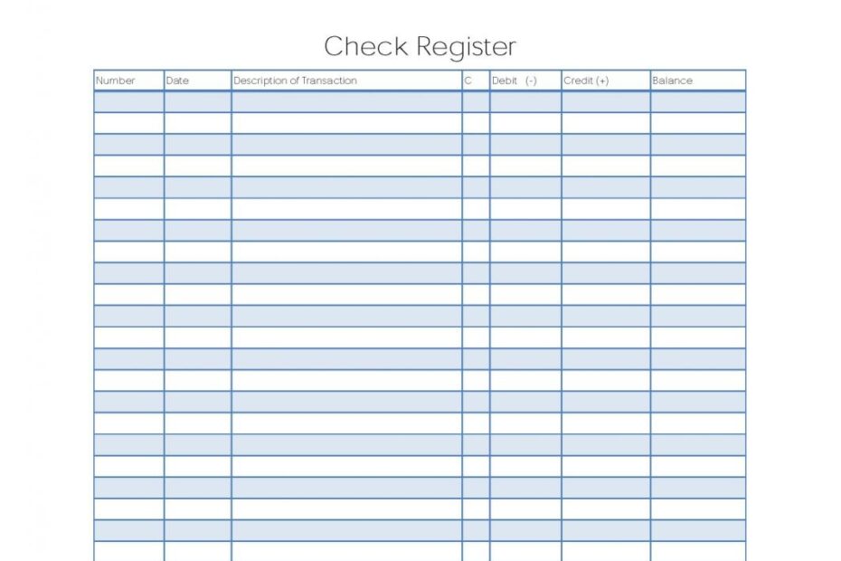 Free Printable Check Register Template Printable Forms Free Online