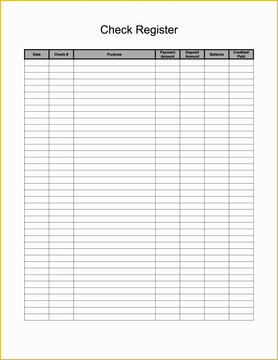 Free Printable Check Register Templates Of Free Printable Checkbook 