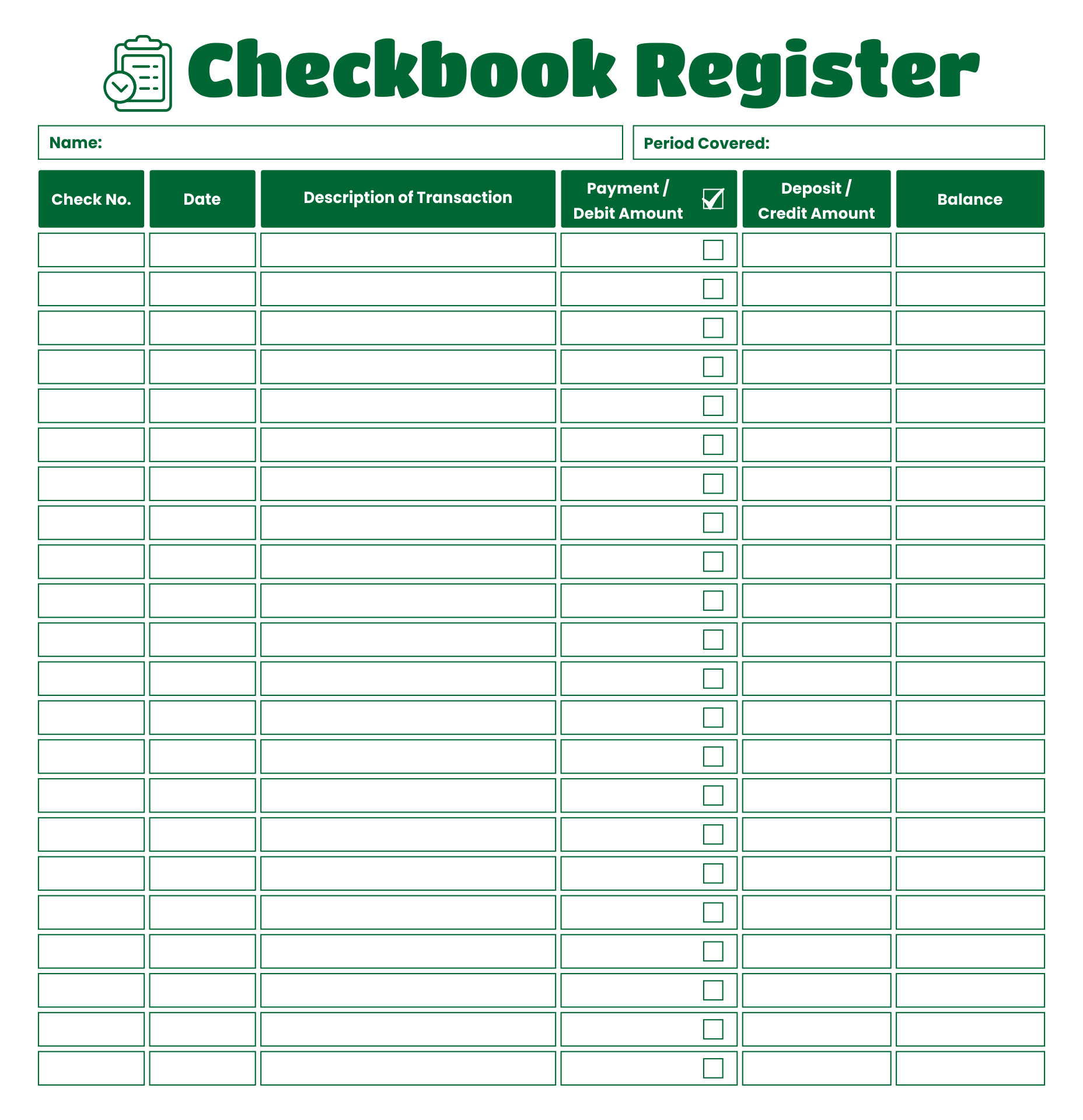 Free Printable Check Registers Forms Printable Forms Free Online