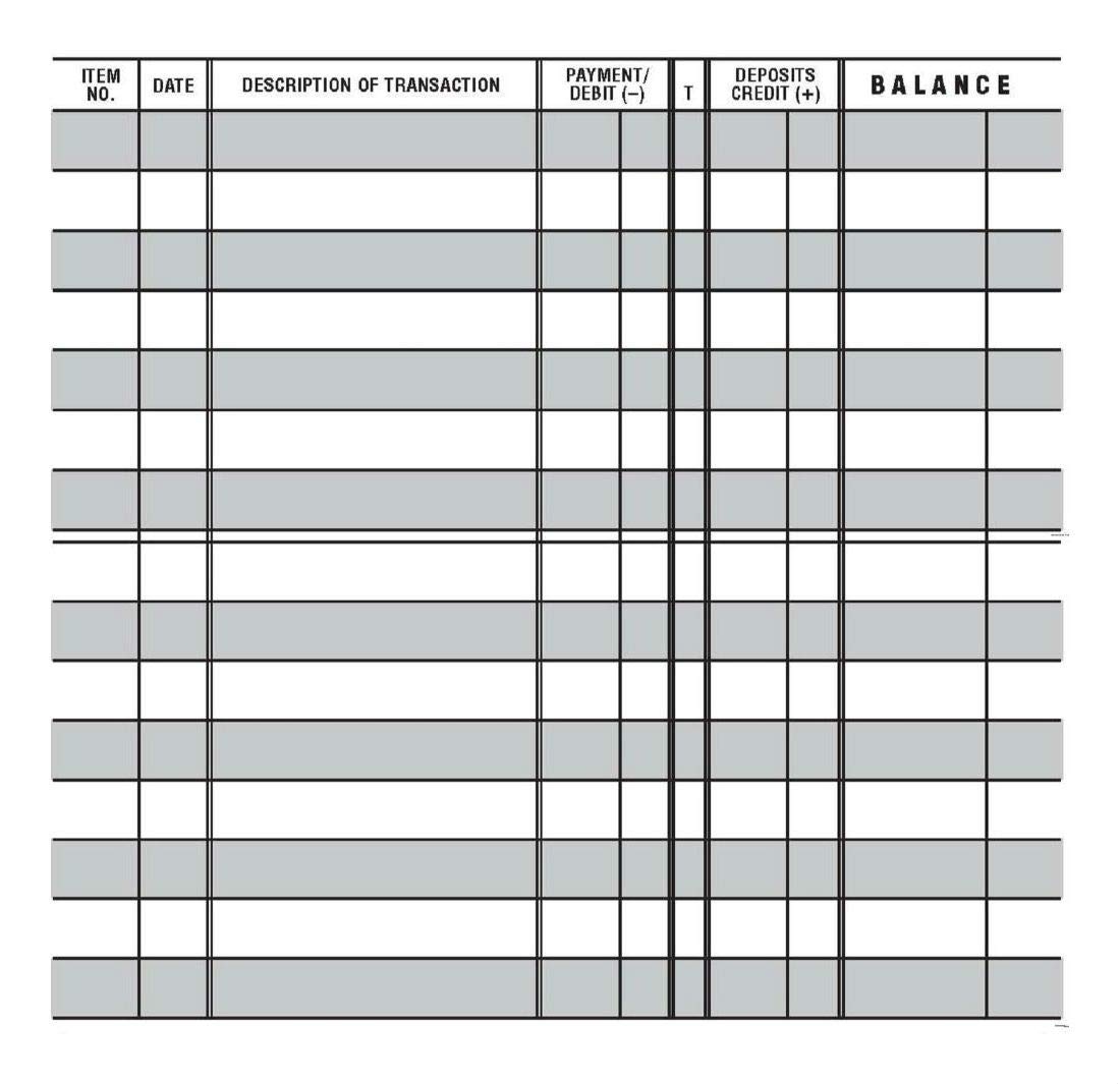 Free Printable Checkbook Register Booklet Download Free Printable 