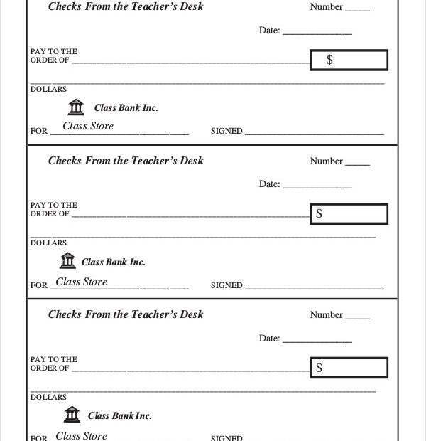 Free Printable Checks For Students Pdf