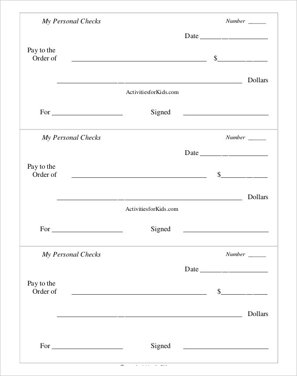 Free Printable Checks Template Free Templates Printable
