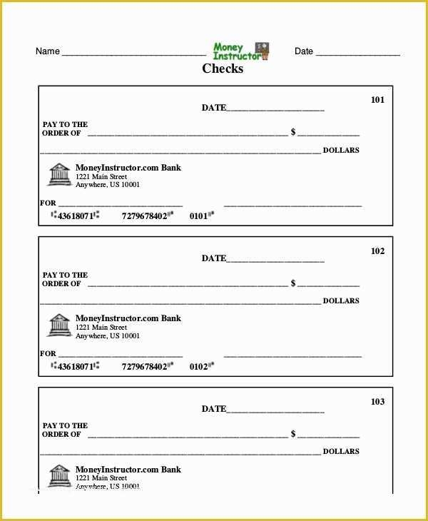Free Printable Checks Template Of Blank Check Template Teaching Teens 