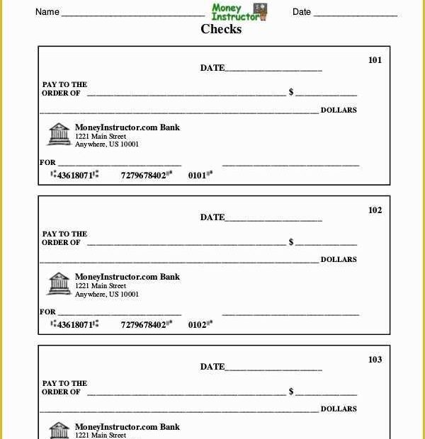 Free Printable Checks Template Of Blank Check Template Teaching Teens
