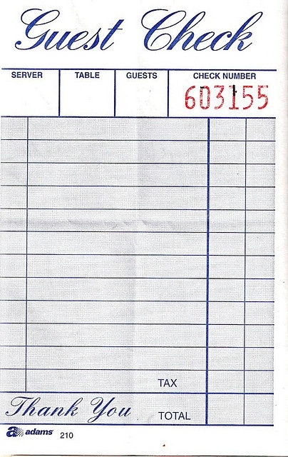Free Printable Guest Check Template Free Templates Printable