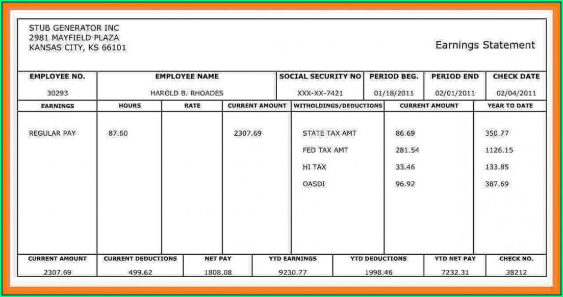 Free Printable Pay Stubs Forms Printable Forms Free Online