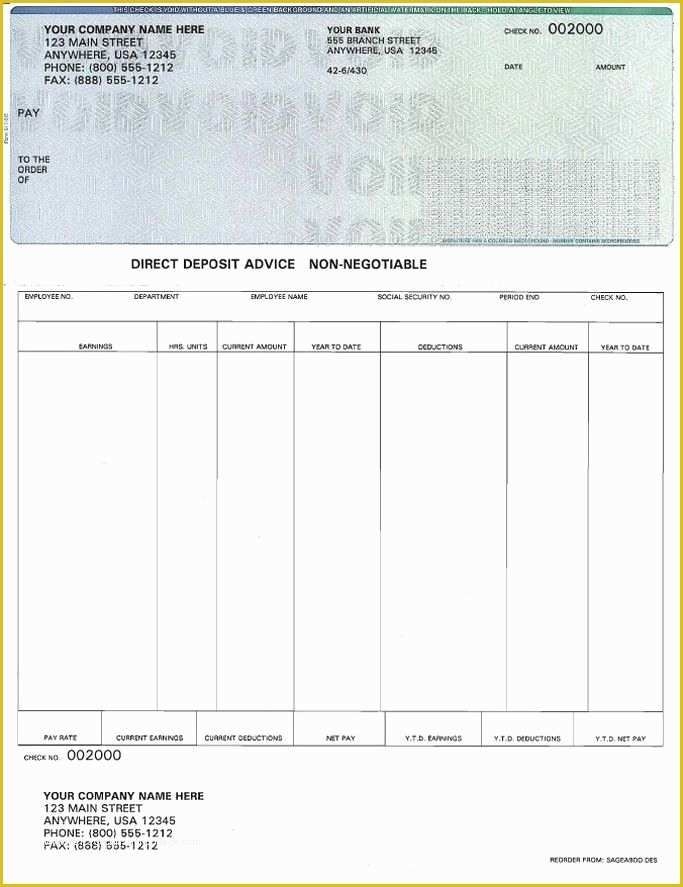 Free Printable Payroll Checks