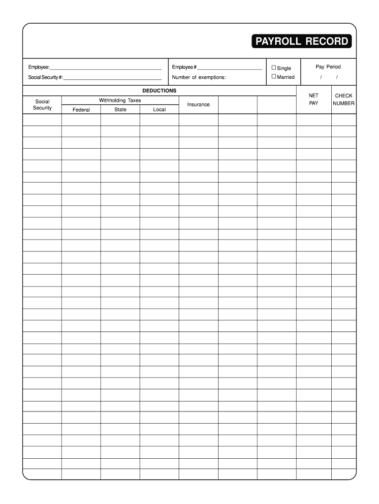 Free Printable Payroll Sheets