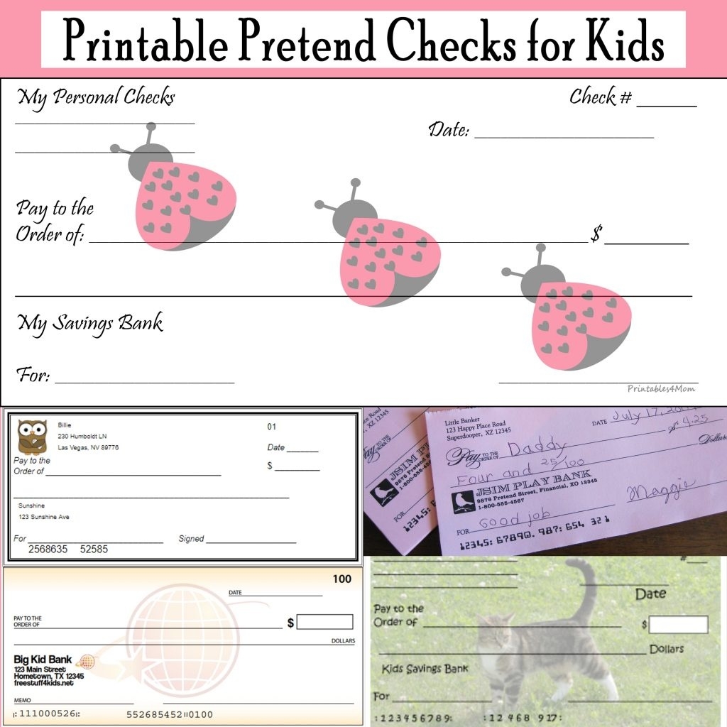 Free Printable Play Checks Free Printable Free Printable Play Checks Free Printable