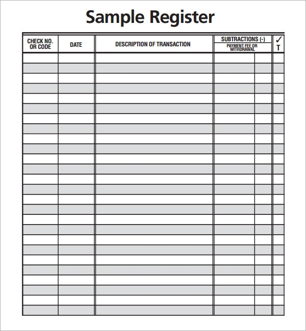 Free Printable Transaction Register Gpsgulf
